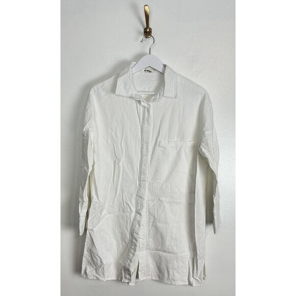 4TH & RECKLESS Button Down Shirt in White Size Medium - Picture 2 of 6